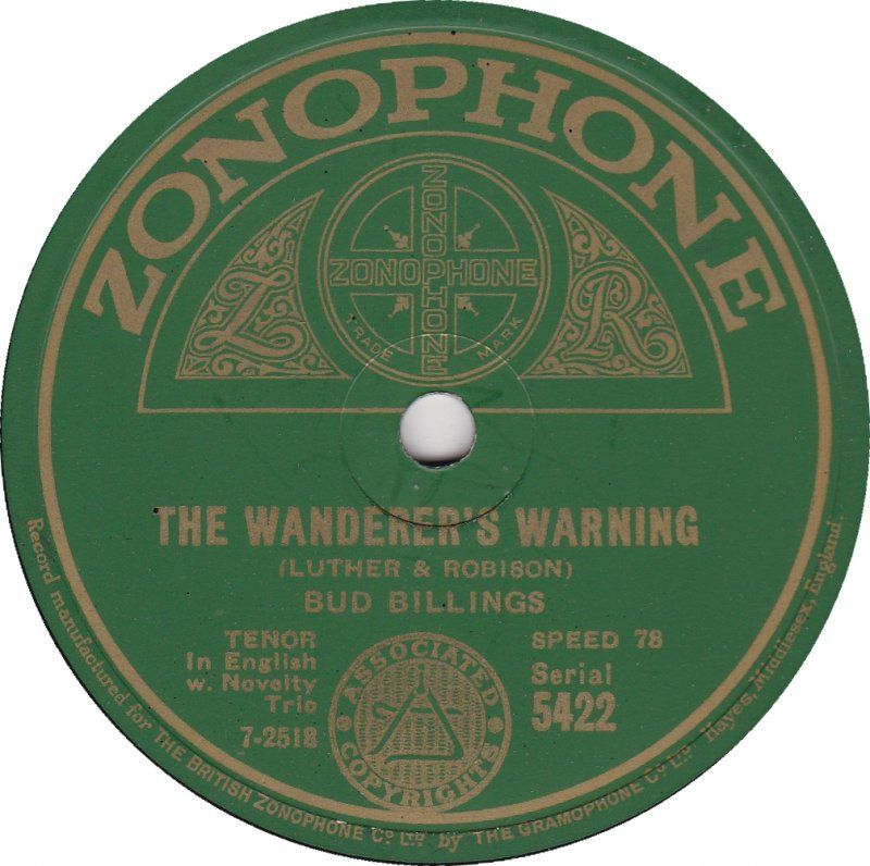 The Wanderer's Warning / Will The Angels Play Their Harps For Me