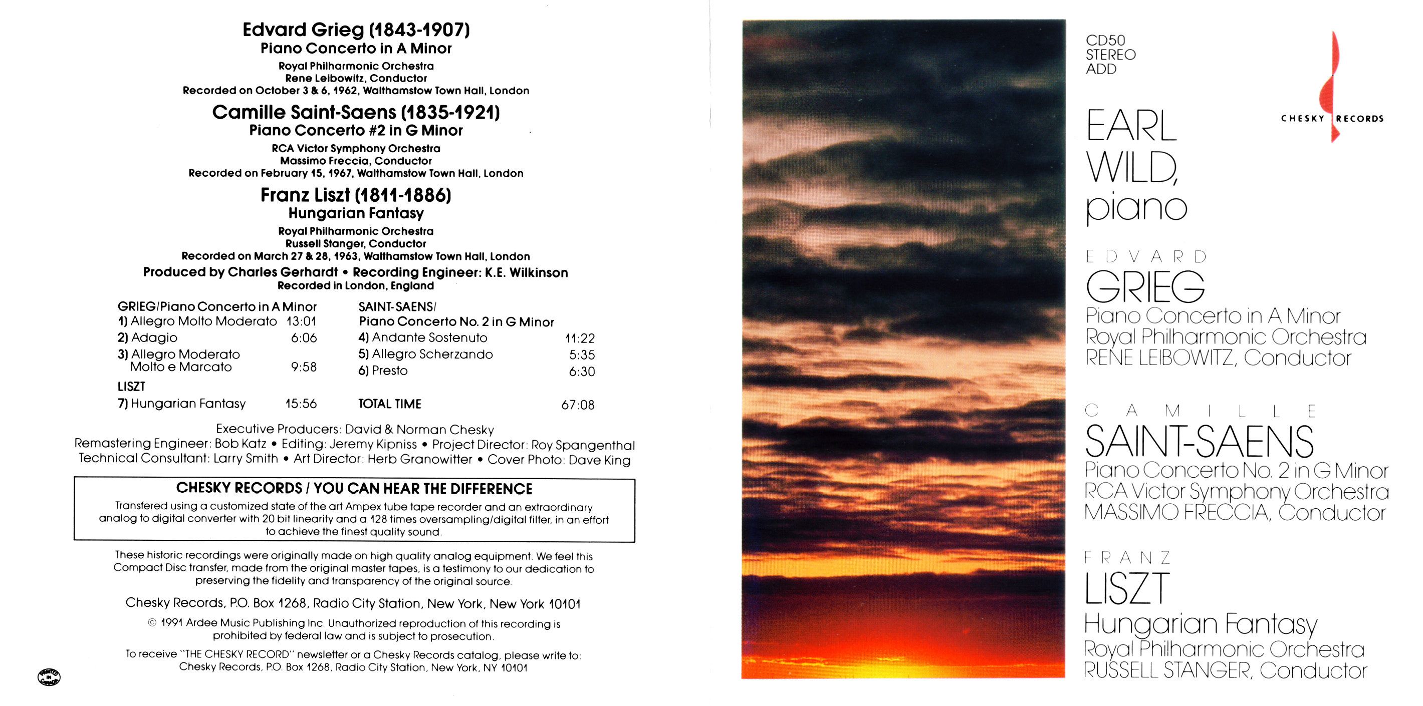Edvard Grieg: Piano Concerto In A Minor / Camille Saint-Saens: Piano Concerto No. 2 In G Minor / Franz Liszt: Hungarian Fantasy